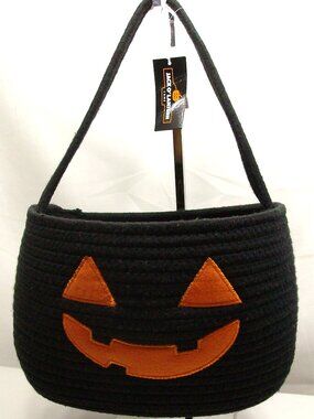 Jack-O-Lantern Halloween Tote Bag Black with Orange NWT! Heavy weight knit